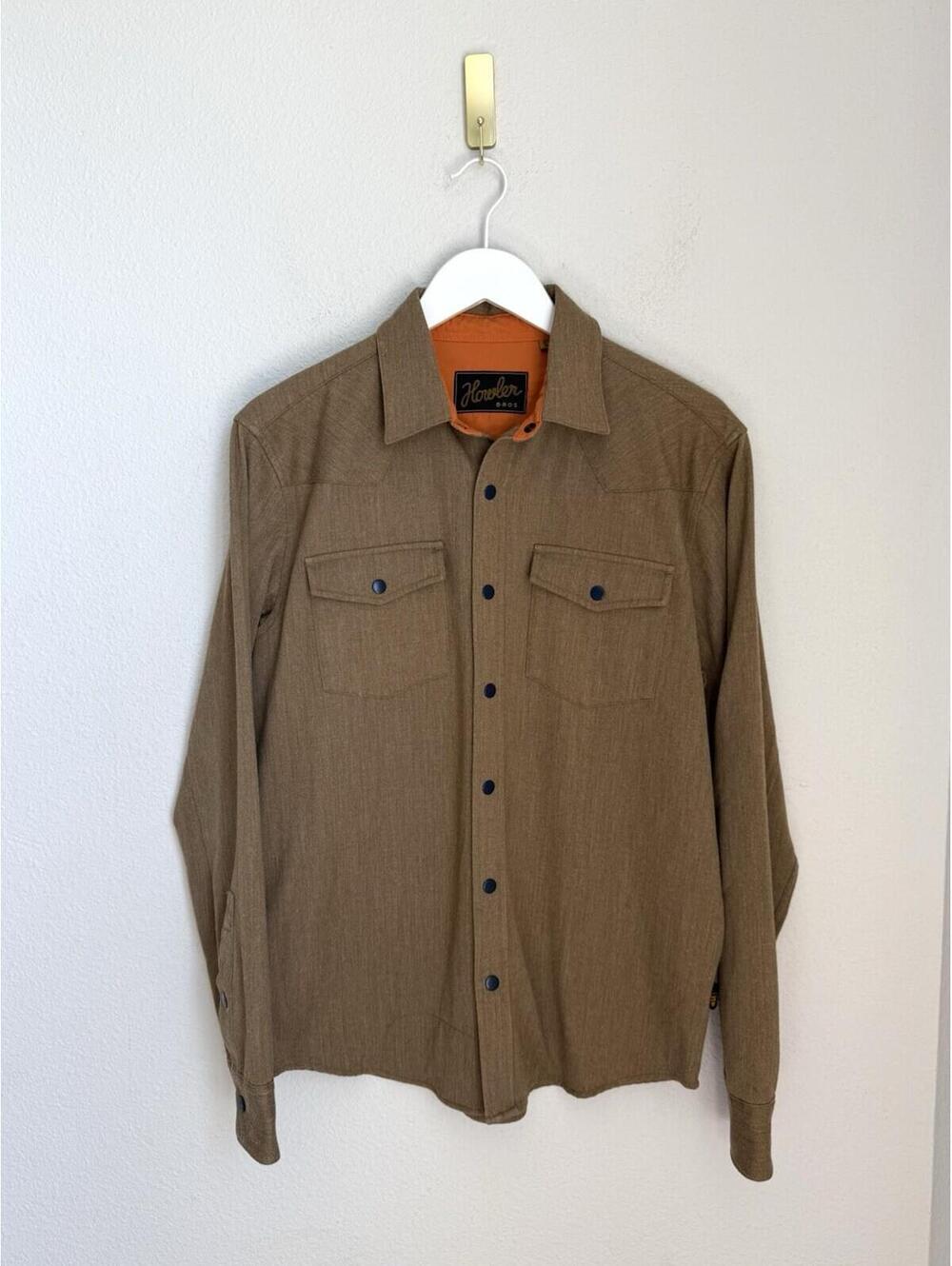 Howler Brothers Bros Stockman‎ Stretch Snapshirt Khaki Beige Men’s Small Utility